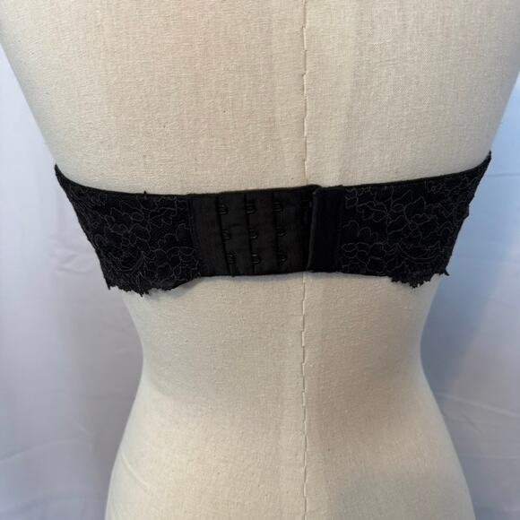 Victoria's Secret Dream Angels Black Lace Underwire Strapless Bra Size 36D - Picture 4 of 9